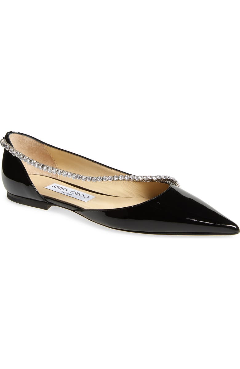 Jimmy Choo Trude Embellished Patent Flat, Main, color,