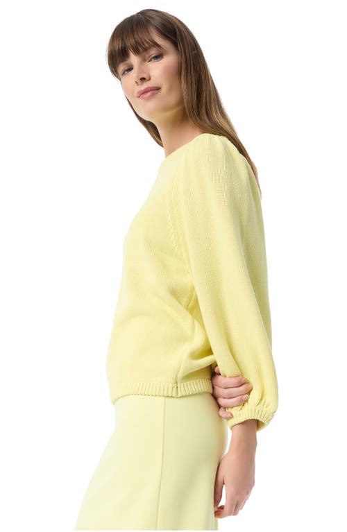 Do By Dee Ocleppo Augusta Balloon Sleeve Cotton Sweater In Yellow Pear