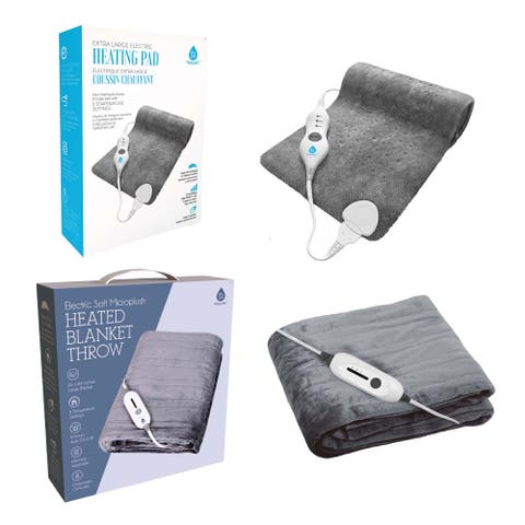 Heated Microplush Blanket & Heating Pad Set