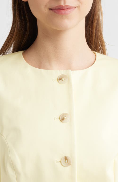 French Connection Sabine Slim Fit Stretch Cotton Twill Jacket In Cornsilk Yellow