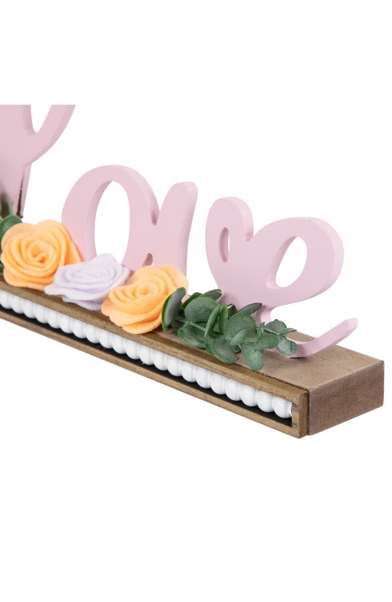 Northlight Love with Flowers Wooden Valentine's Day Sign - 11.25", Alternate, color, Pink
