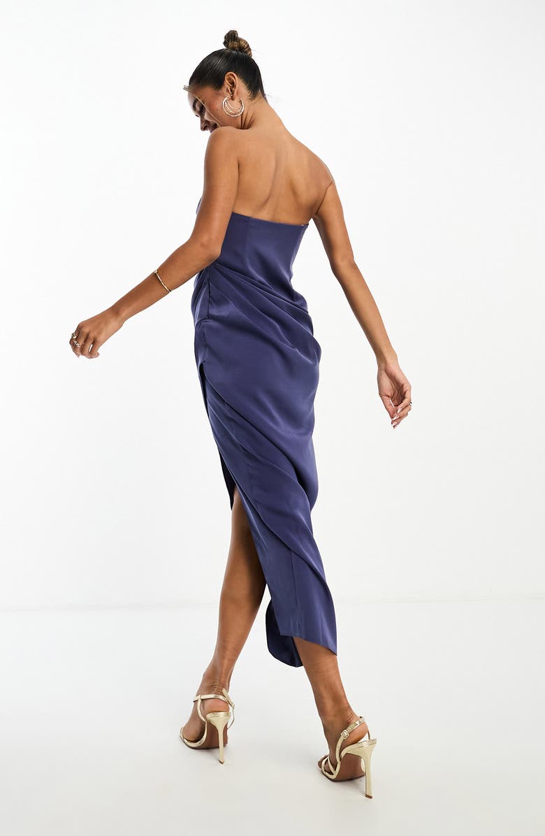 ASOS DESIGN Strapless Satin Cocktail Dress, Alternate, color,