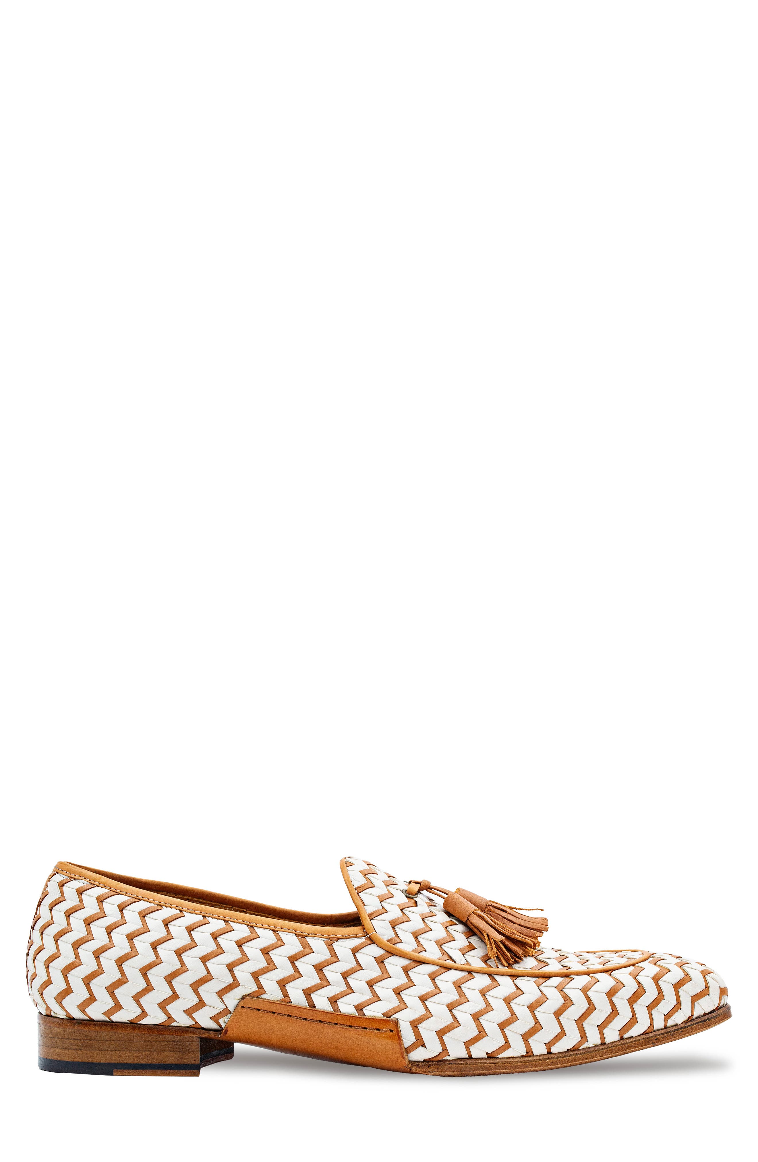 Mezlan Santa Tassel Bit Woven Leather Loafer, Alternate, color, 
