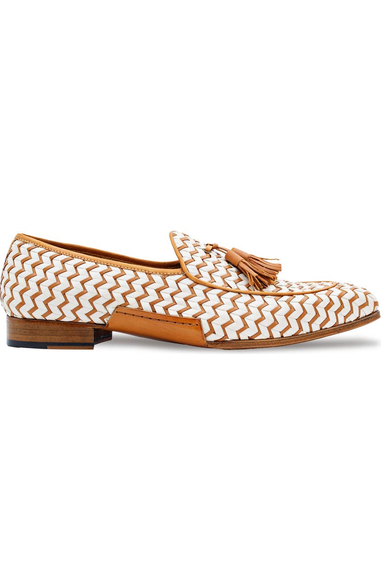 Mezlan Santa Tassel Bit Woven Leather Loafer, Alternate, color,