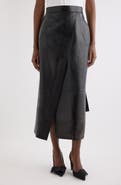 Givenchy Asymmetrical Leather Midi Skirt