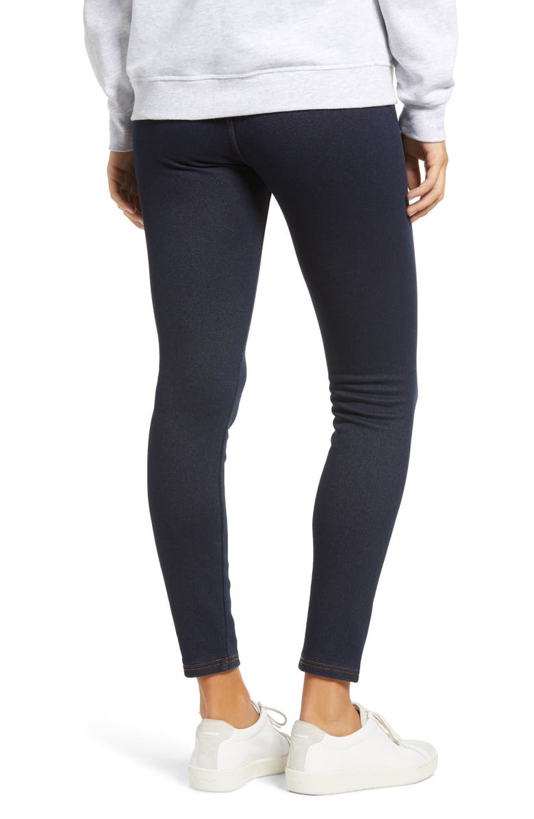 Hue High Waist Winter Denim Leggings, Alternate, color, Midnight Rinse