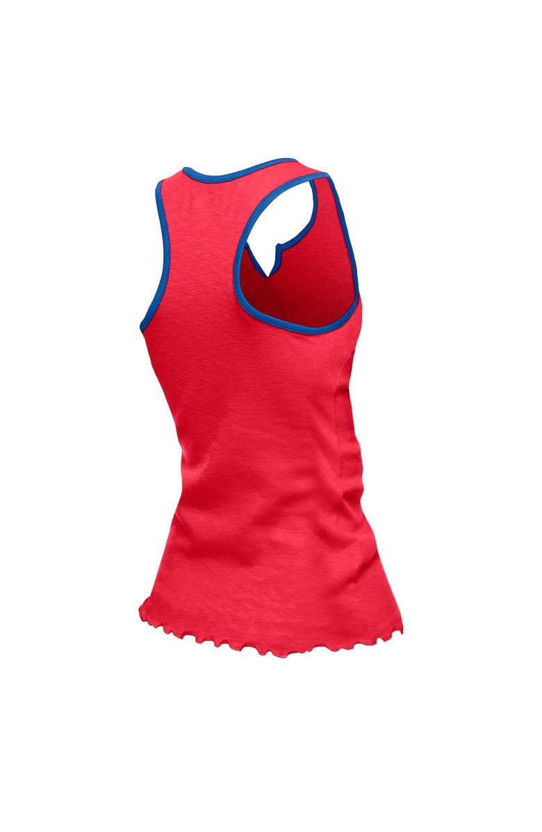 New Era Women's New Era  Red Buffalo Bills Lettuce Hem Notch Neck Tri-Blend Tank Top, Alternate, color, 