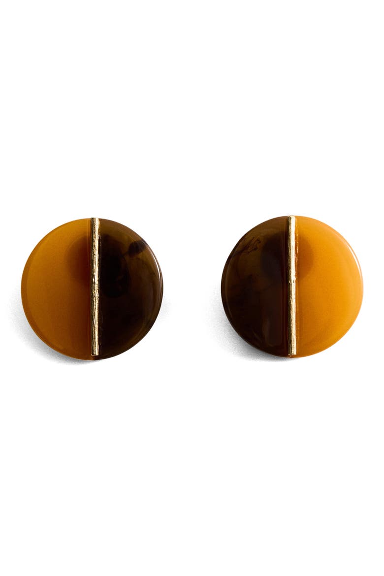 Round Resin Drop Earrings, Main, color, ORANGE