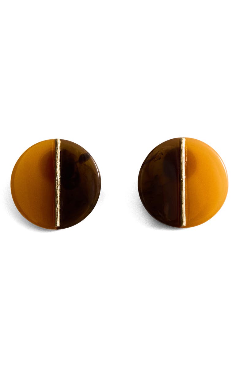 MANGO Round Resin Drop Earrings, Main, color, Orange