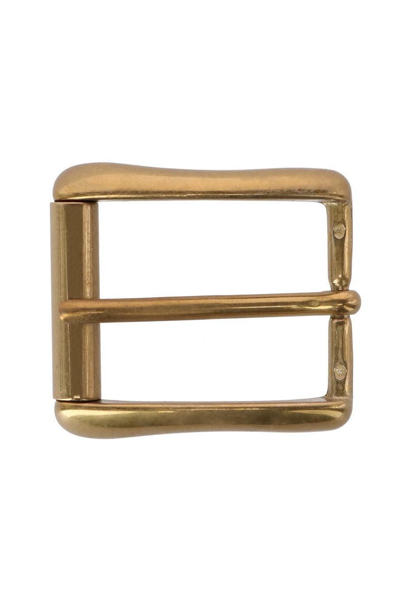 35mm Italian Brass Antique Gold Roller Buckle, Main, color, Gold