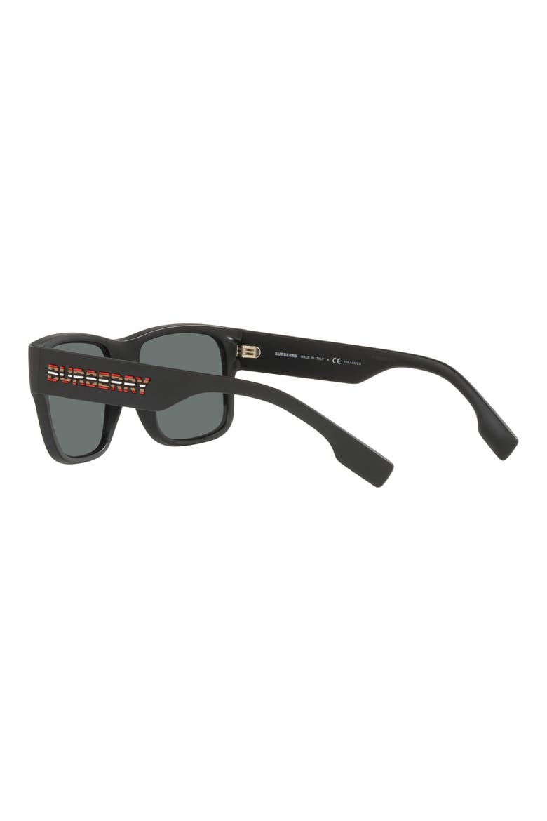 57mm Polarized Square Sunglasses, Alternate, color, BLACK