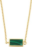Jan Leslie Single Station Rectangle Dash Necklace In Sterling 18K Gold Overlay