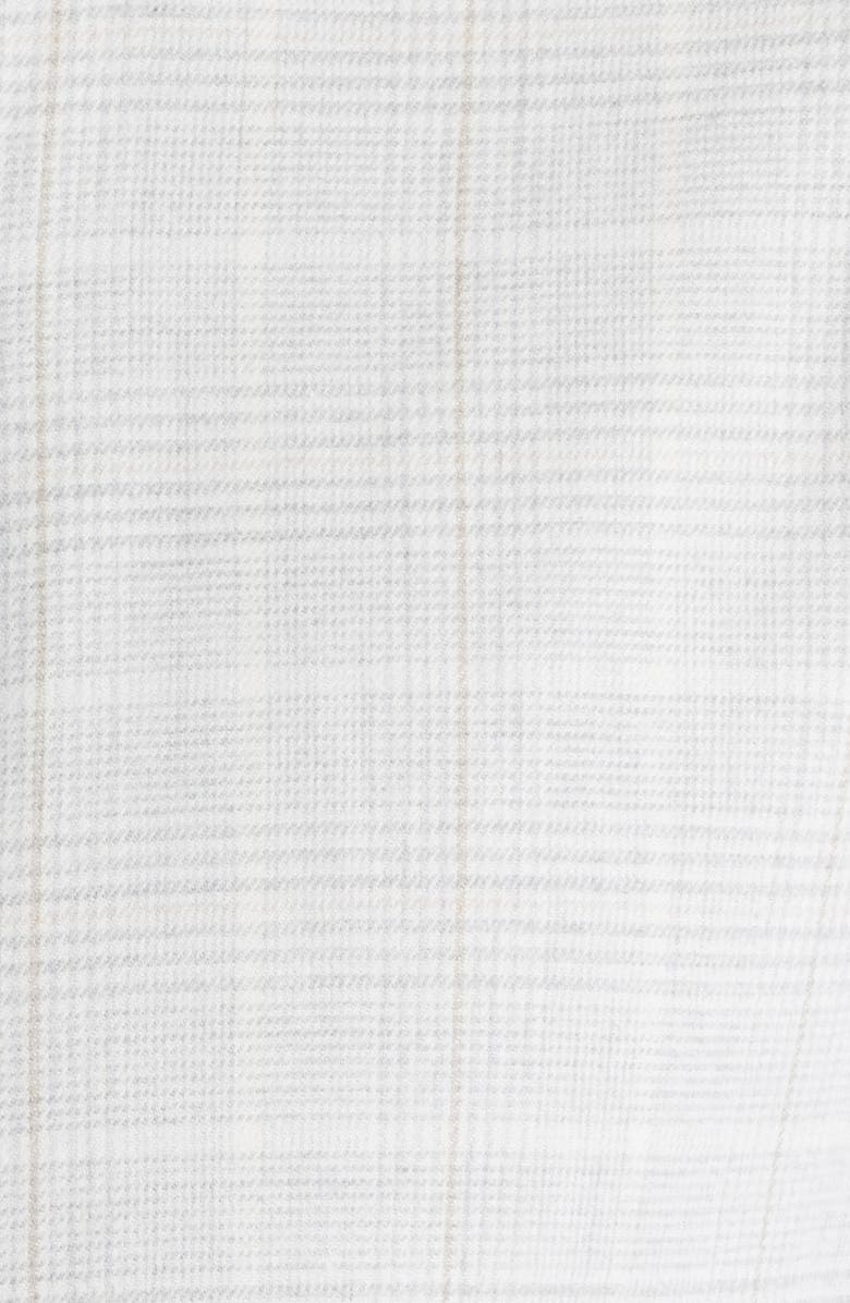 Emanuel Berg Modern Fit Glen Check Brushed Cotton & Lyocell Dress Shirt, Alternate, color, Light Grey