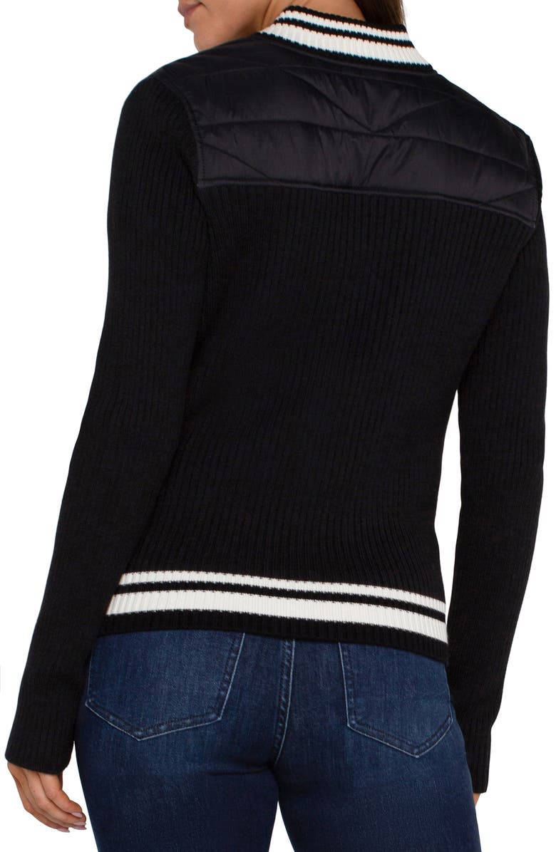 Liverpool Los Angeles Quilted Front Jacket, Alternate, color, Black