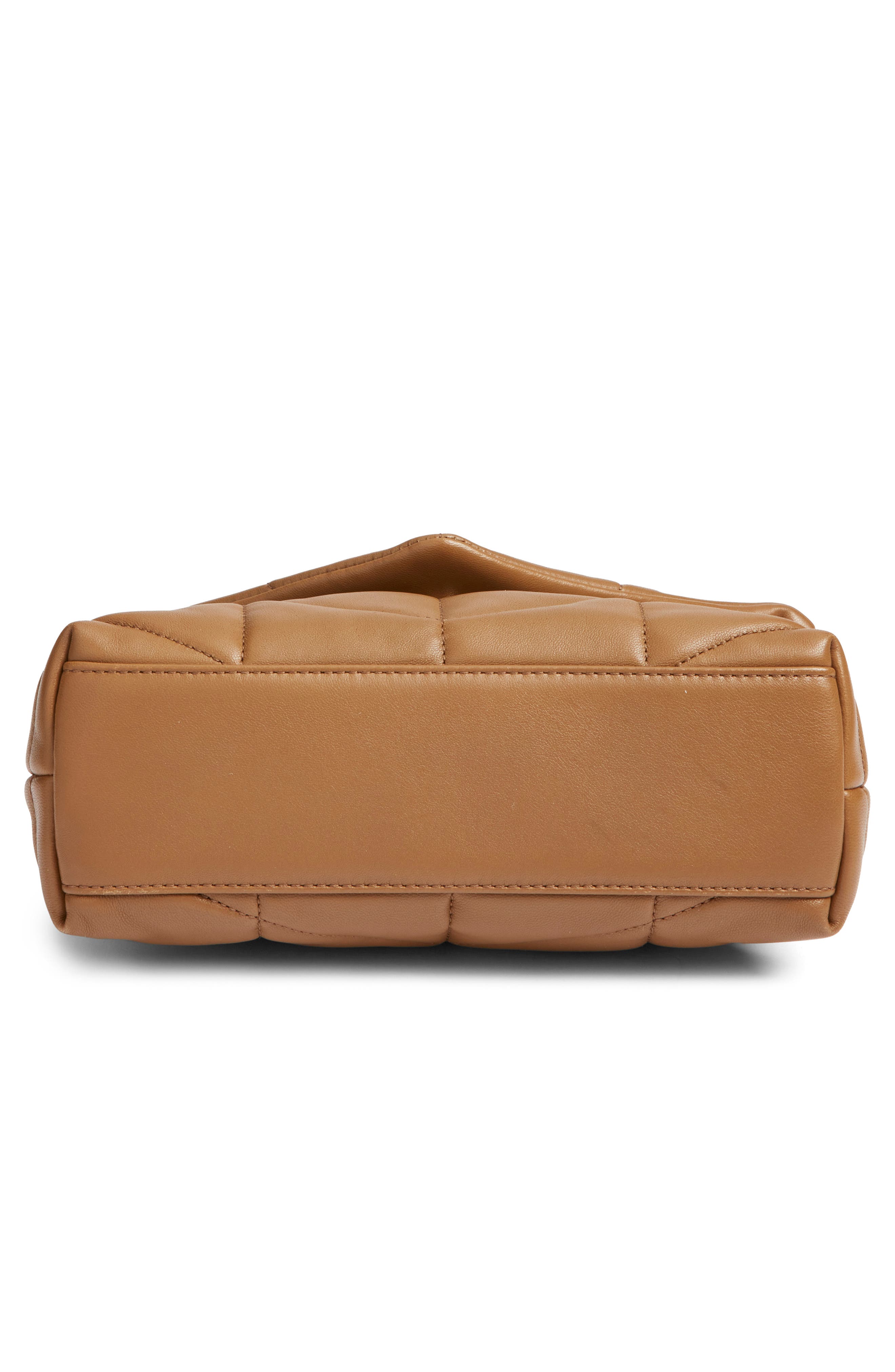 Saint Laurent Toy Loulou Puffer Quilted Leather Shoulder Bag, Alternate, color, Dark Cork