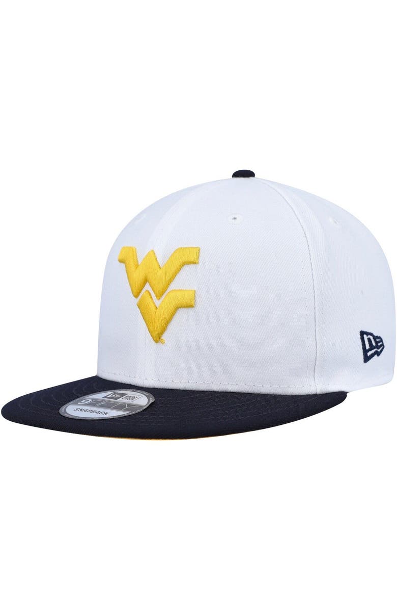 New Era Men's New Era White/Navy West Virginia Mountaineers Two-Tone Mascot 9FIFTY Snapback Hat, Alternate, color, White