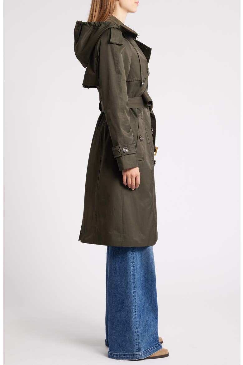 Water Resistant Belted Trench Coat, Alternate, color, OLIVE