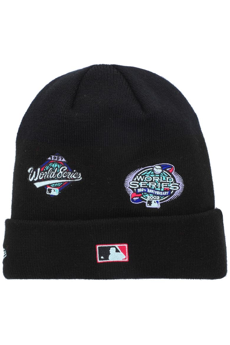 Men's New Era Black Florida Marlins Polar Lights Cuffed Knit Hat, Alternate, color, Black