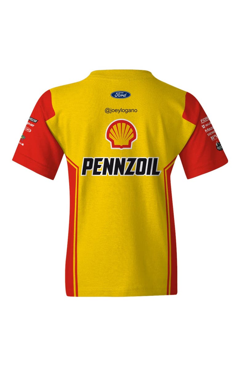TEAM PENSKE Youth Team Penske  Yellow Joey Logano Shell/Pennzoil Uniform T-Shirt, Alternate, color, 