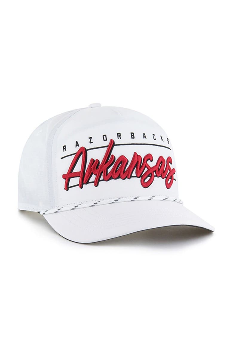 Men's '47 White Arkansas Razorbacks Condor Hitch brrr° Adjustable Hat, Alternate, color, White
