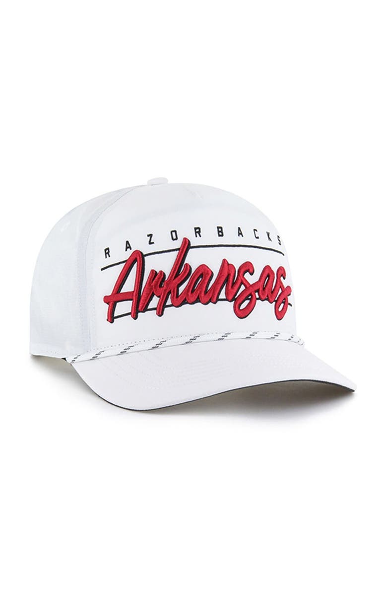 '47 Men's '47 White Arkansas Razorbacks Condor Hitch brrr° Adjustable Hat, Alternate, color, 