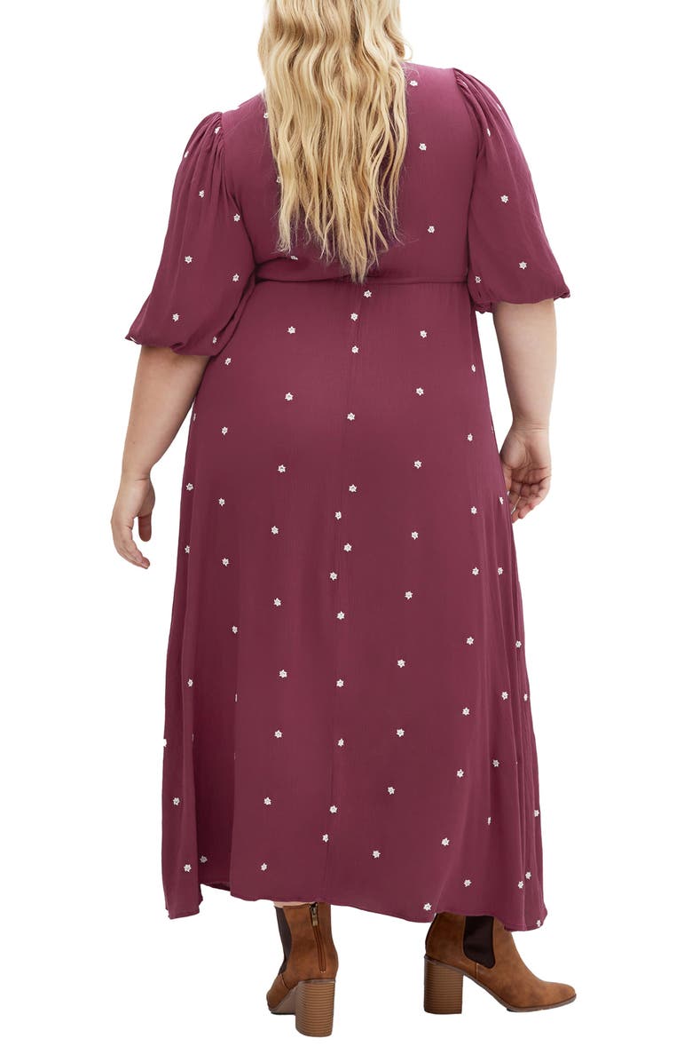 City Chic Anaya Embroidered Maxi Dress, Alternate, color, Purple