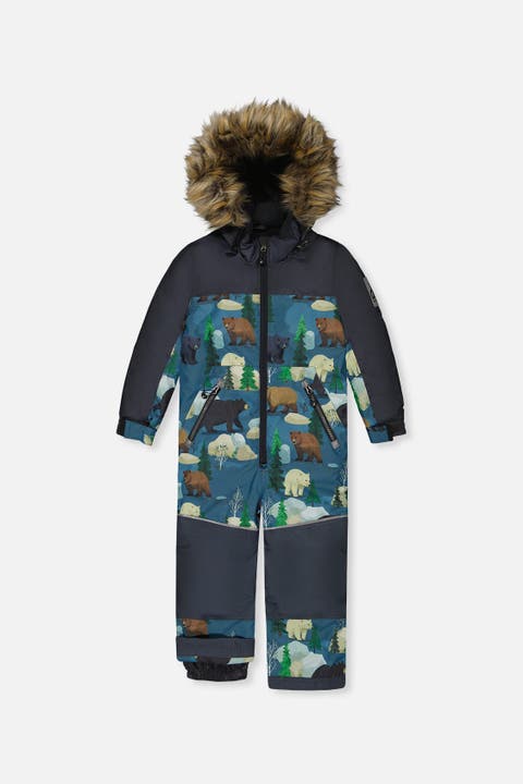 Discover Bear Detachable Hood One Piece Snowsuit
