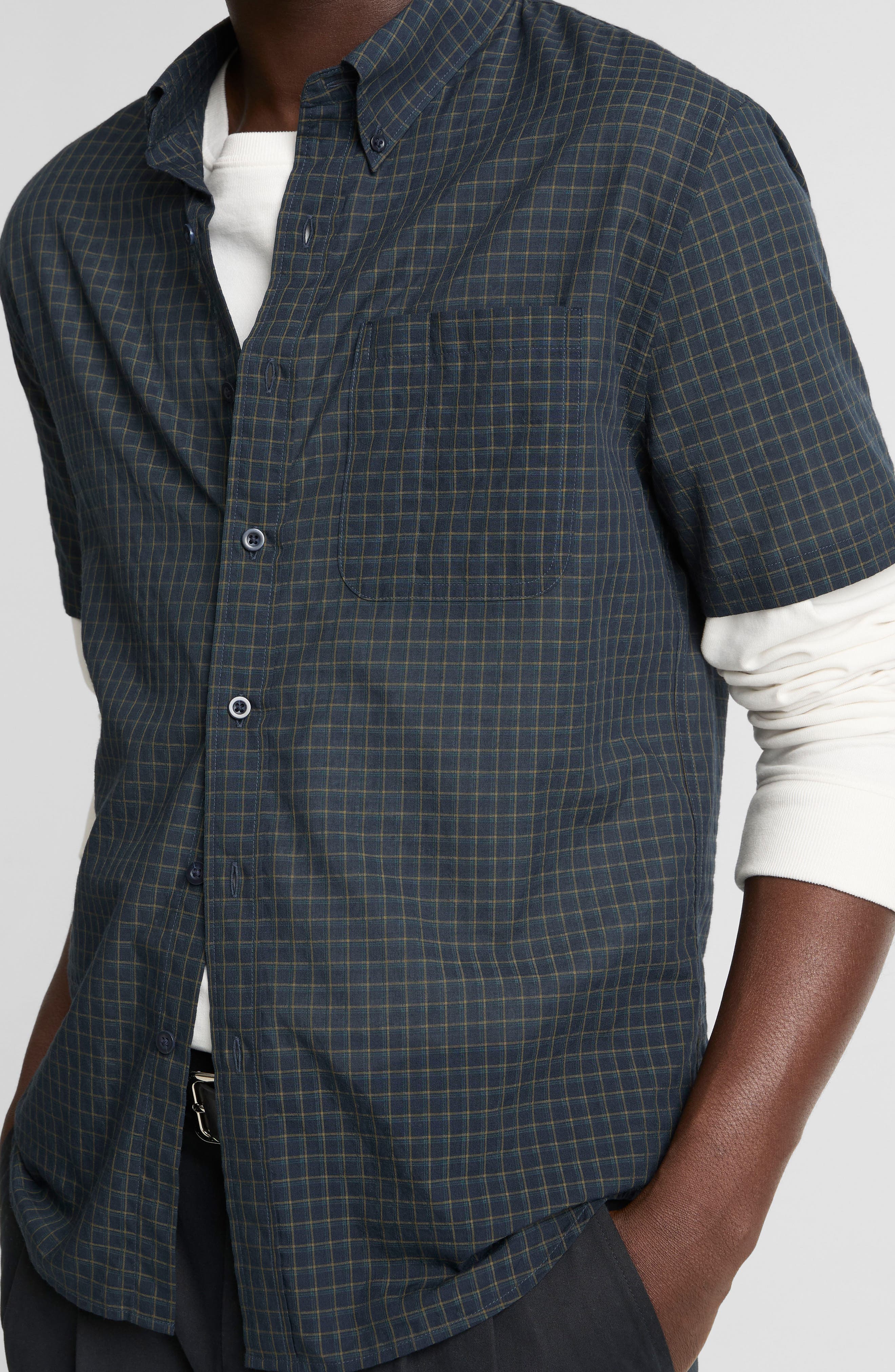 Cortland Plaid Short Sleeve Button-Down Shirt - image 2