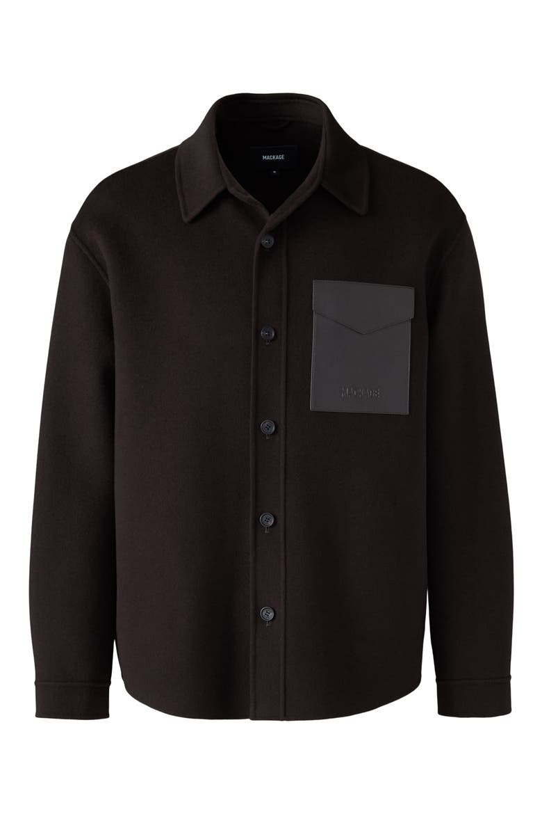 Emmanuel Double Face Wool Overshirt, Alternate, color, COFFEE