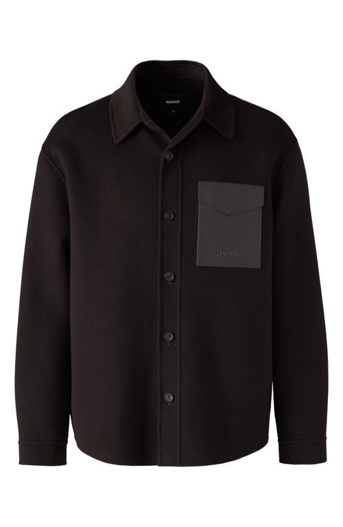 Mackage Emmanuel Double Face Wool Overshirt In Brown