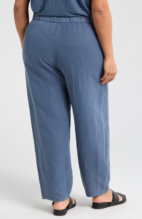 Eileen Fisher Organic Cotton & Linen Lantern Ankle Pants In Eclipse