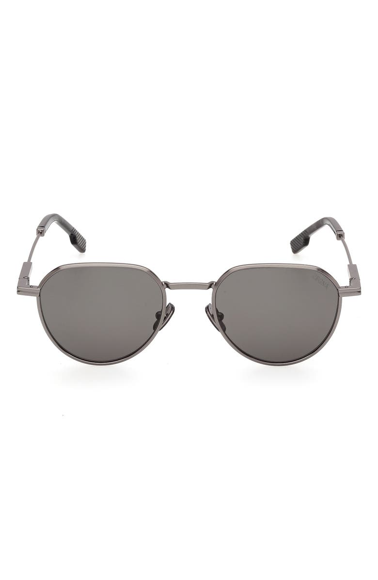 ZEGNA 54mm Round Sunglasses, Main, color, 