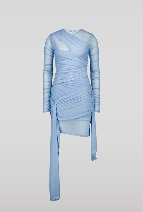 Cera Draped Mesh Dress