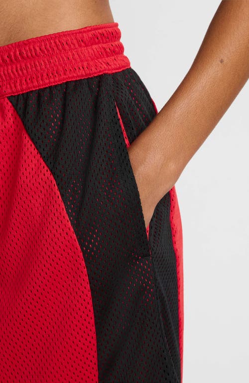 Nike Essential Dri-fit Mesh Basketball Shorts In University Red/black/white