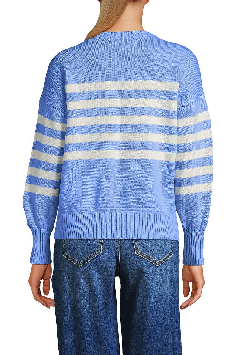 Drifter Jersey Crewneck Sweater, Alternate, color, Clear Blue/Ivory Placed Stripe
