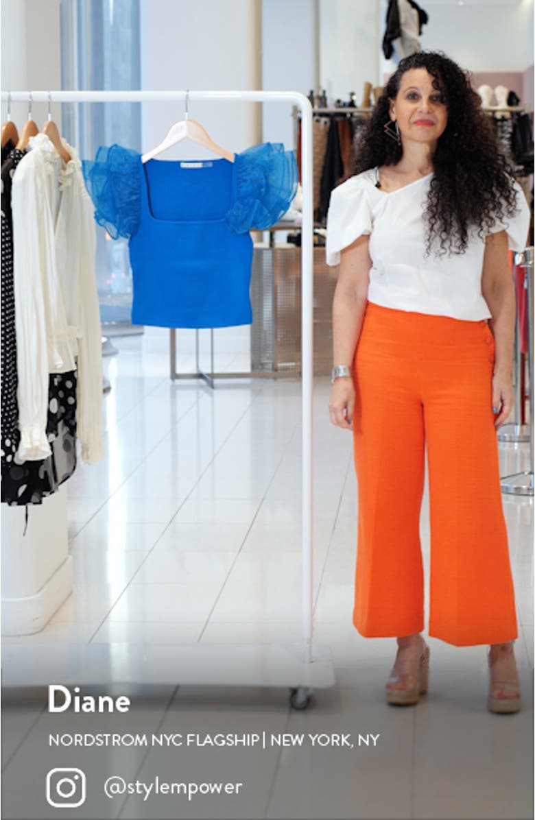 Merida Ruffle Sleeve Silk Blend Top, sales video thumbnail