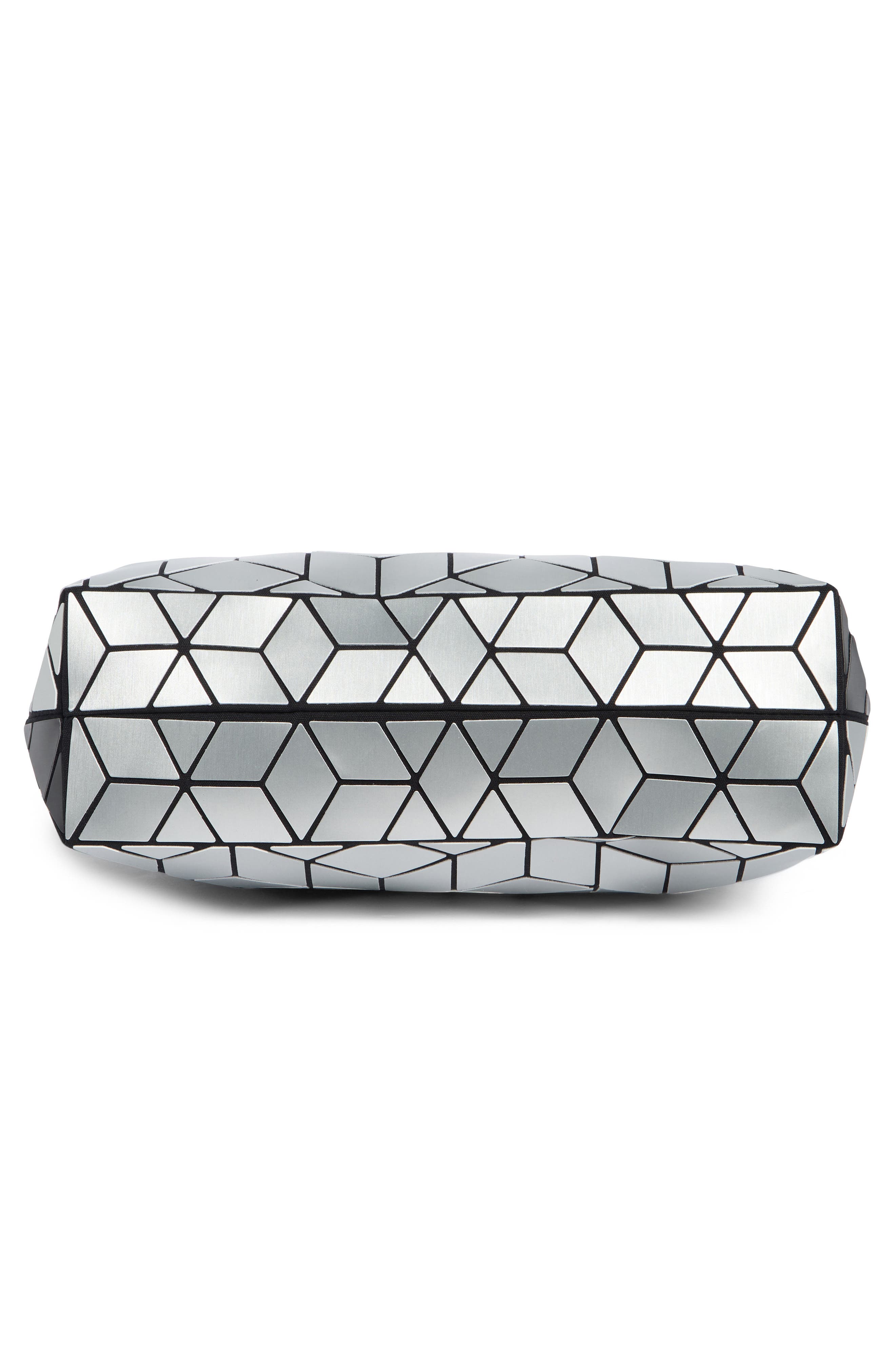 Diagonal Two-Tone Geometric Tote Bag, Alternate, color, M.BLACK/ SILVER