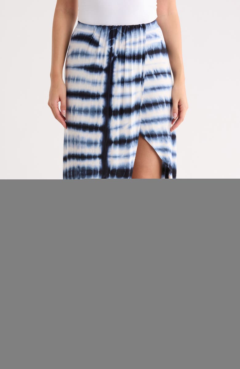 GO COUTURE Gathered High-Low Maxi Skirt, Main, color, Black Tie Dye 1