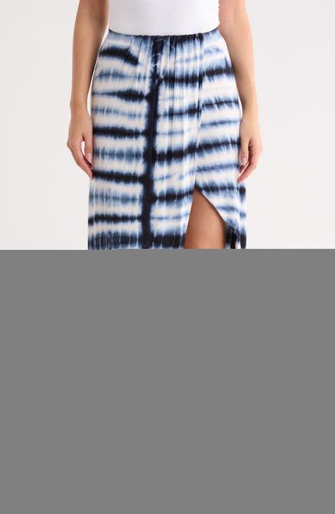 Gathered High-Low Maxi Skirt
