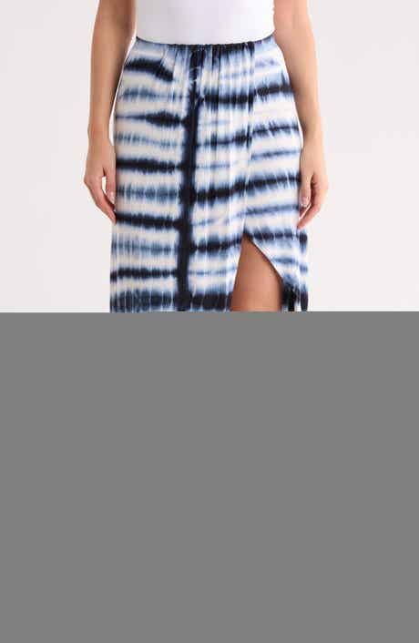 GO COUTURE Gathered High-Low Maxi Skirt