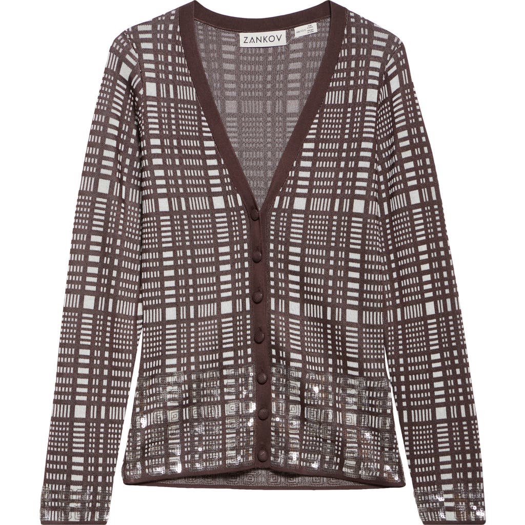 Zankov Elise Geo Jacquard Sequin Cardigan