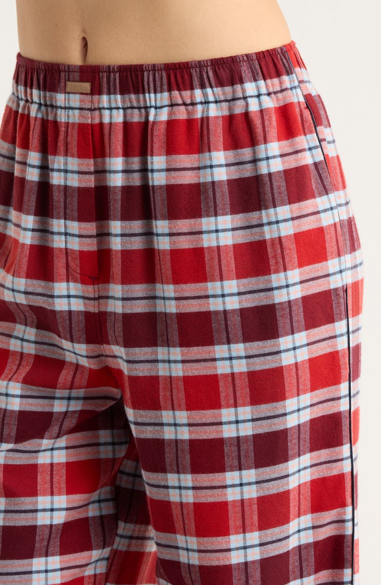 Lunya Brushed Flannel Pajama Pants, Alternate, color, Rustle Plaid
