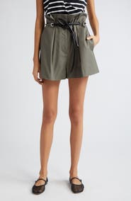 3.1 Phillip Lim Origami Belted Stretch Cotton Shorts