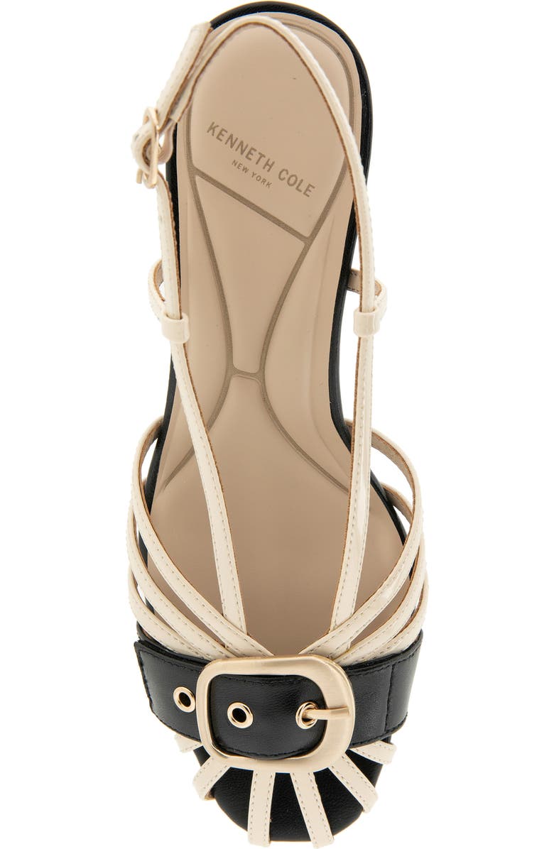 Kenneth Cole Glenda Slingback Sandal, Alternate, color, Sand/Black Patent