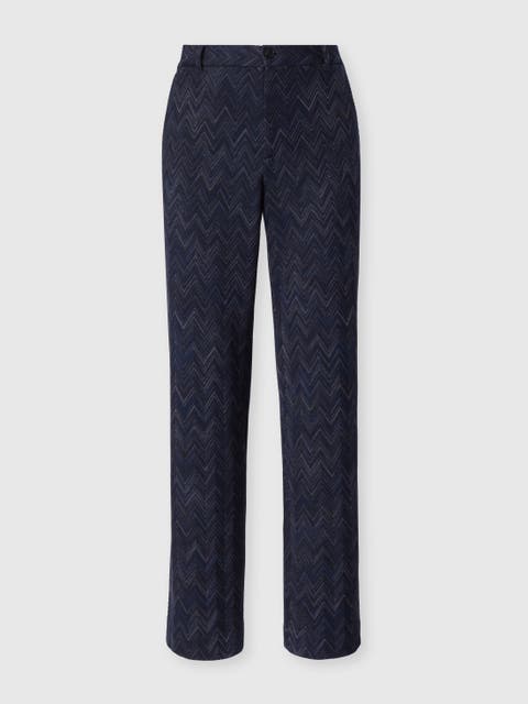 Striped Wool And Viscose Knit Trousers