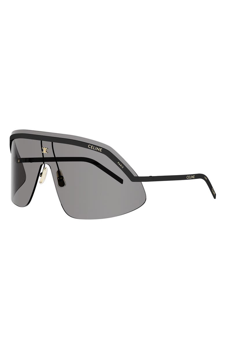 CELINE Morning Shade Rimless Mask Sunglasses, Alternate, color, Shiny Black / Smoke