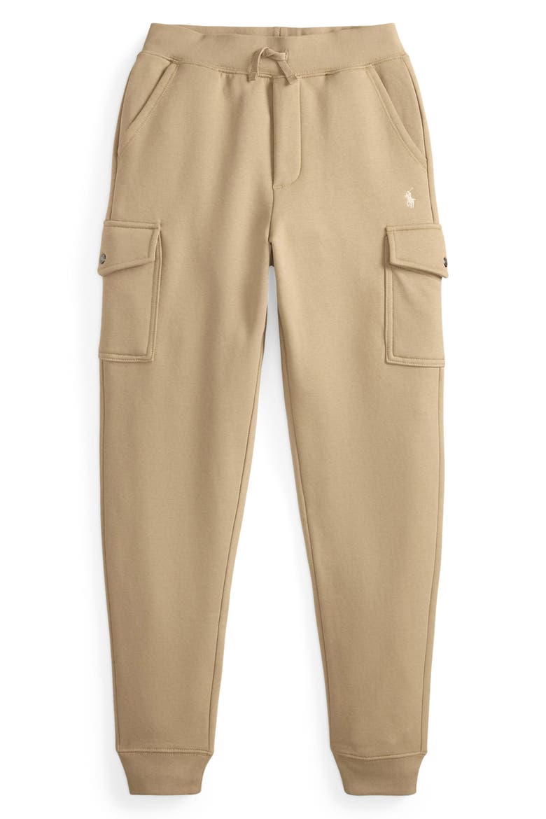 Kids' Fleece Cargo Joggers, Main, color, CLASSIC KHAKI