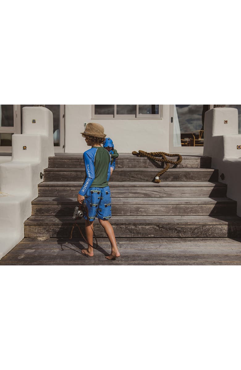 Snapper Rock Kids
 Colorblock Long Sleeve Rashguard Top, Alternate, color, Blue