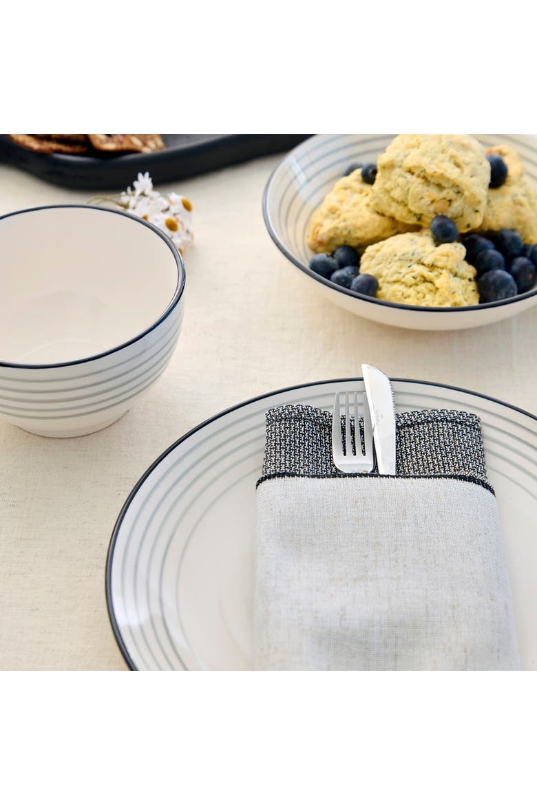 Zeke Earthenware 24-Piece Dinnerware Set, Alternate, color, Grey
