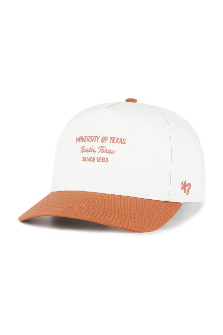 Men's '47 White Texas Longhorns Contemporary Basics Two-Tone Hitch Adjustable Hat, Main, color, White